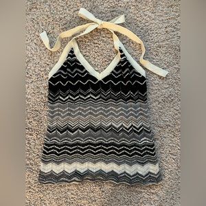 Missoni halter top black cream grey